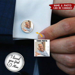 Personalized I Loved You First Father's Day Gift Photo Cufflinks