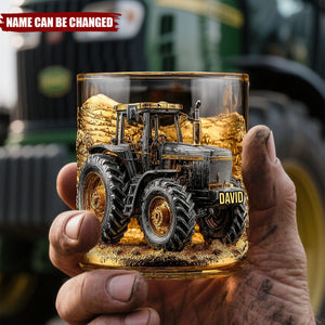 Strong Farmer - Personalized Tractor Whiskey Glass