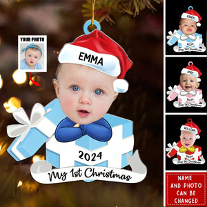 Custom Photo Hi I'm New Here - Family Personalized Acrylic Ornament - Christmas Gift For Baby Kids, Newborn Baby