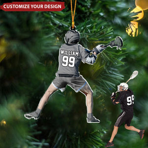 Personalized Lacrosse Player Christmas Ornament - Gift For Lacrosse Lover