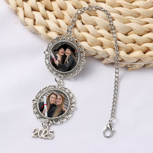 Graduation Tassel Personalized Memorial Photo Charm, Commemorative Graduation Gift For Her