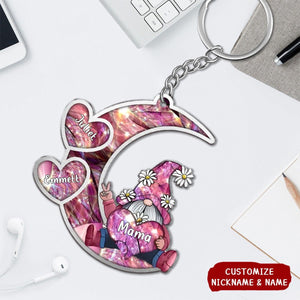 Sparkling Grandma Nana With Sweet Heart Kids Personalized Acrylic Keychain - Gift For Grandma/ Mother