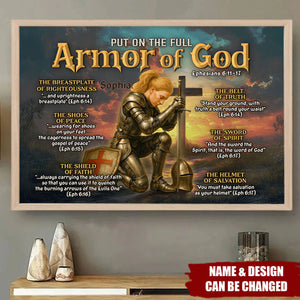Kneeling Knight Canvas Print - Personalized Gifts For Jesus Lovers