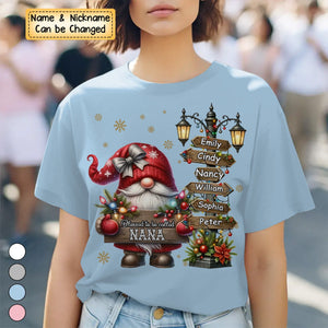 Personalized Grandma And Kids Christmas T-shirt - Gift For Nana, Mom