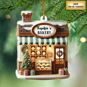 Custom Name Bakery Store Ornament, Bakery Store Christmas Decoration