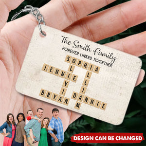 Forever Linked Together Crossword Puzzle Art Personalized Acrylic Keychain