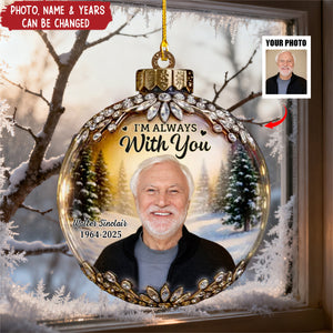 Custom Photo Acrylic Ornament - Personalized Christmas Memorial Sympathy Gifts For Loss Of Mom, Dad