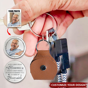 Custom Photo A Beautiful Soul, Forever Cherished - Family Personalized Pocket Hug Keychain