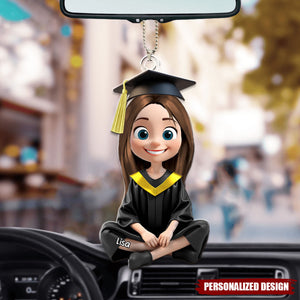 Graduation Cap And Animated Character, Personalized Ornament, Gift For Graduates