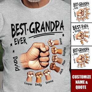 Personalized Best Dad Ever Fist Bump T-shirt Gift for Dad Grandpa