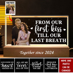 Custom Photo All Of Me Loves All Of You - Couple Personalized Custom Acrylic Letters 3D LED Night Light - Gift For Husband Wife, Anniversary