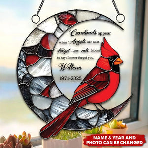 Personalized Cardinal Window Hanging Acrylic Memorial Suncatcher Ornament