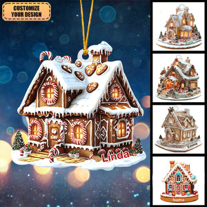 Personalized Gingerbread House Christmas Tree Ornament