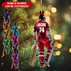Cricket Player Personalized Christmas Ornament, Gift For Cricket Lover