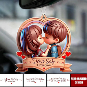 Personalized Couple Acrylic Ornament - Gift Idea For Couple - Drive Safe I Love You