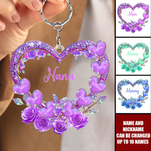 Grandma's Mom's Sweethearts - Personalized Custom Acrylic Keychain