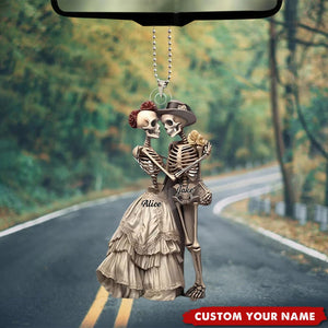 Skeleton Couple Personalized Ornament, Gift For Skull Lovers
