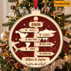 Adventure Is Worthwhile - Personalized Acrylic Flat Ornament, Gift For Adventure Travel Lovers
