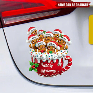 Merry Christmas - Personalized Gingerbread Family Decal