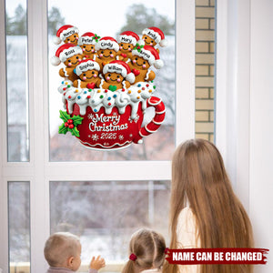 Merry Christmas - Personalized Gingerbread Family Decal