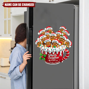 Merry Christmas - Personalized Gingerbread Family Decal