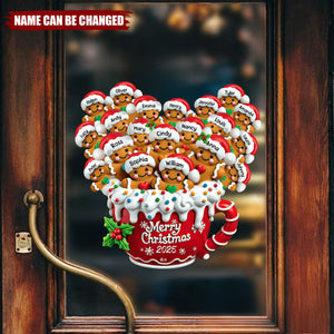 Merry Christmas - Personalized Gingerbread Family Decal