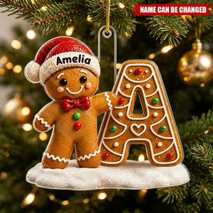 Custom Gingerbread Acrylic Ornament - Personalized Christmas Birthday Gifts For Mom, Dad, Brother, Sister - Making Spirits Bright Together