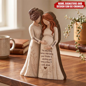 Custom 3-layered Wooden Plaque - Personalized Pregnancy Gifts For New Mom, Daughter, Mom To Be - Our Greatest Adventure Begins