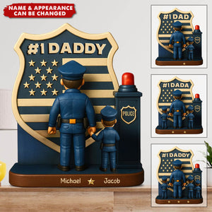Police Dad Plaque - Personalized Custom Shaped Acrylic Plaque, Gift For Dad