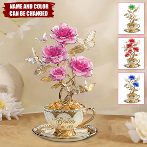 Flower Bestie Plaque - Personalized Custom Shaped Acrylic Plaque, Gifts For Besties