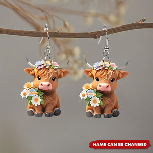 Just A Girl Who Loves Highland Cows - Personalized Highland Cow Earrings