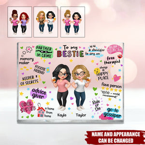 To My Bestie - Personalized Acrylic Block Plaque, For Sisters