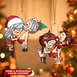 Funny Couple Christmas Gift - Personalized Acrylic Flat Ornament