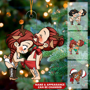 Funny Couple Christmas Gift - Personalized Acrylic Flat Ornament