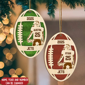 Football Player - Personalized 2-Layered Mix Ornament, Gift for Football Fan
