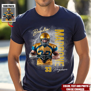 Football Player With Custom Photo - Personalized Pet Shirt, Gift For Football Lovers