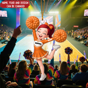 Cheerleader Girl - Personalized Christmas Acrylic Ornament, Gift for Daughter, for Granddaughter