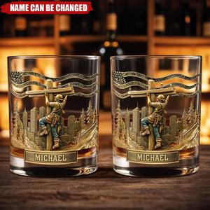 Lineman Legacy Glass - Personalized Lineman Whiskey Glass