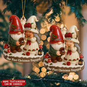Our First Christmas Engaged - Personalized Christmas Acrylic Ornament