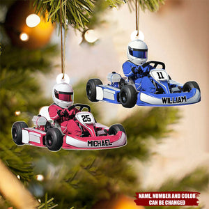 F1 Racing Car - Personalized Christmas Acrylic Ornament