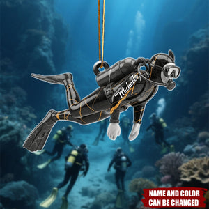 Love Scuba Diving - Personalized Christmas Acrylic Ornament