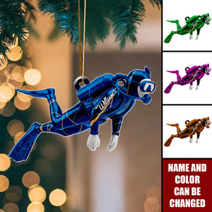 Love Scuba Diving - Personalized Christmas Acrylic Ornament