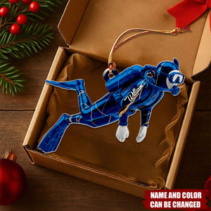 Love Scuba Diving - Personalized Christmas Acrylic Ornament