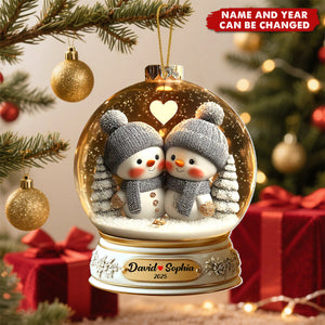 Snowman Couple - Personalized Christmas Acrylic Ornament