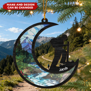 Hiker - Personalized Window Hanging Suncatcher Ornament