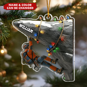 Holiday Climbing - Personalized Christmas Acrylic Ornament