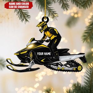 Snowmobile Rider - Personalized Christmas Acrylic Ornament