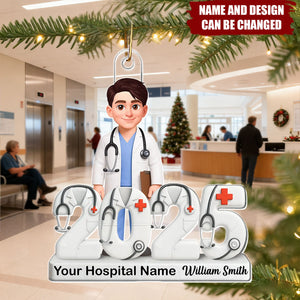 Doctor 2025 3D Effect - Personalized Christmas Acrylic Ornament