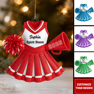 Personalized Cheerleading Uniform Christmas Acrylic Ornament