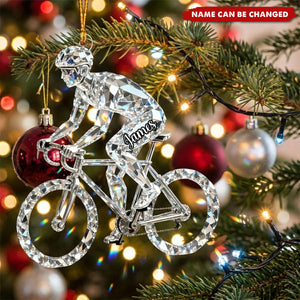 Personalized Bicycle Christmas Ornament - Custom Acrylic Keepsake Gift for Cycling Enthusiasts and Cyclists